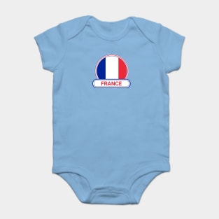 France Country Badge - France Flag Baby Bodysuit